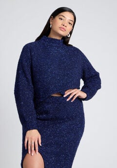 Overlap Front Lurex Sweater