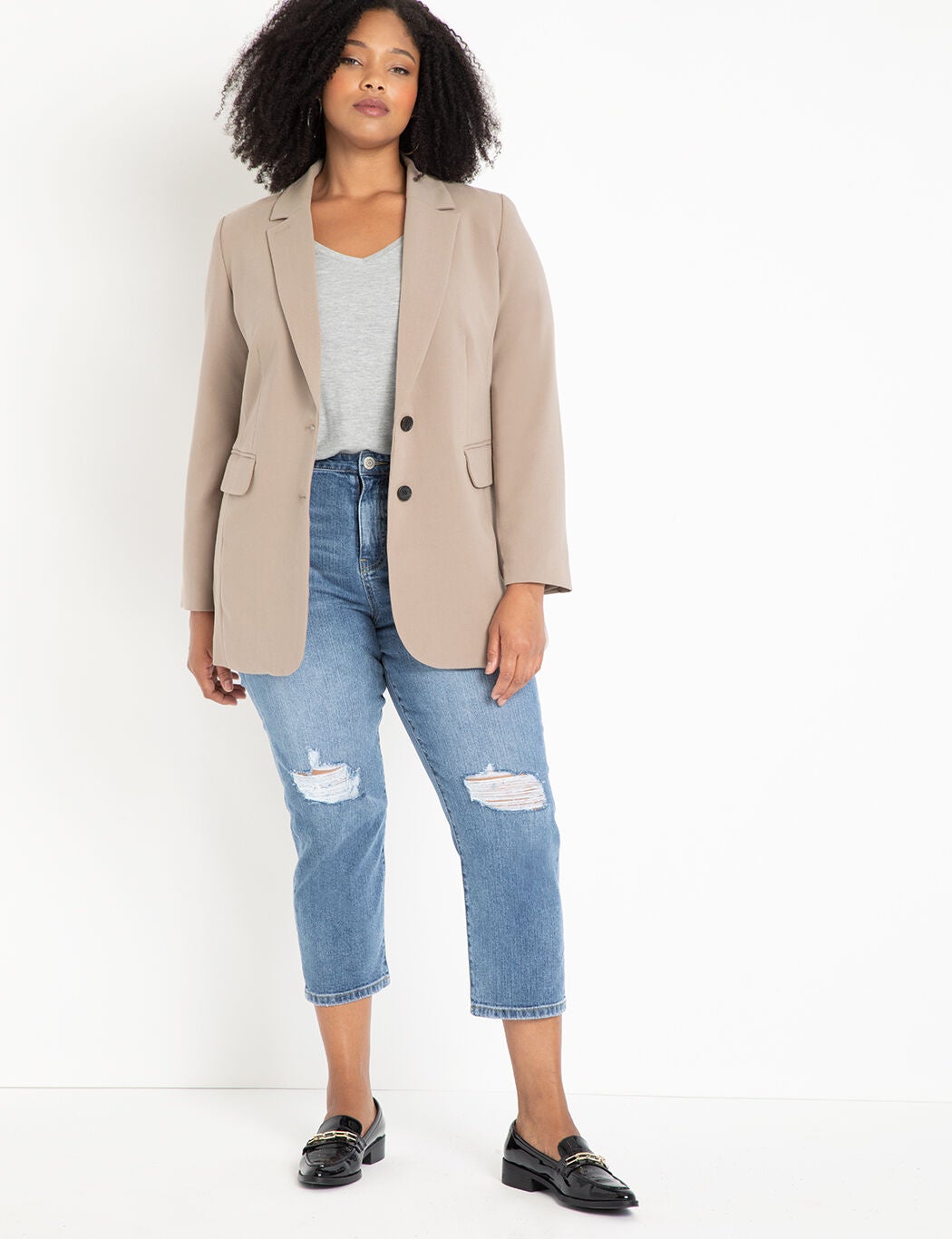 The 365 Semi Stretch Two Button Blazer, DESERT TAUPE, alternate image number 2