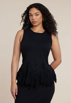 Fringe Hem Sweater Top