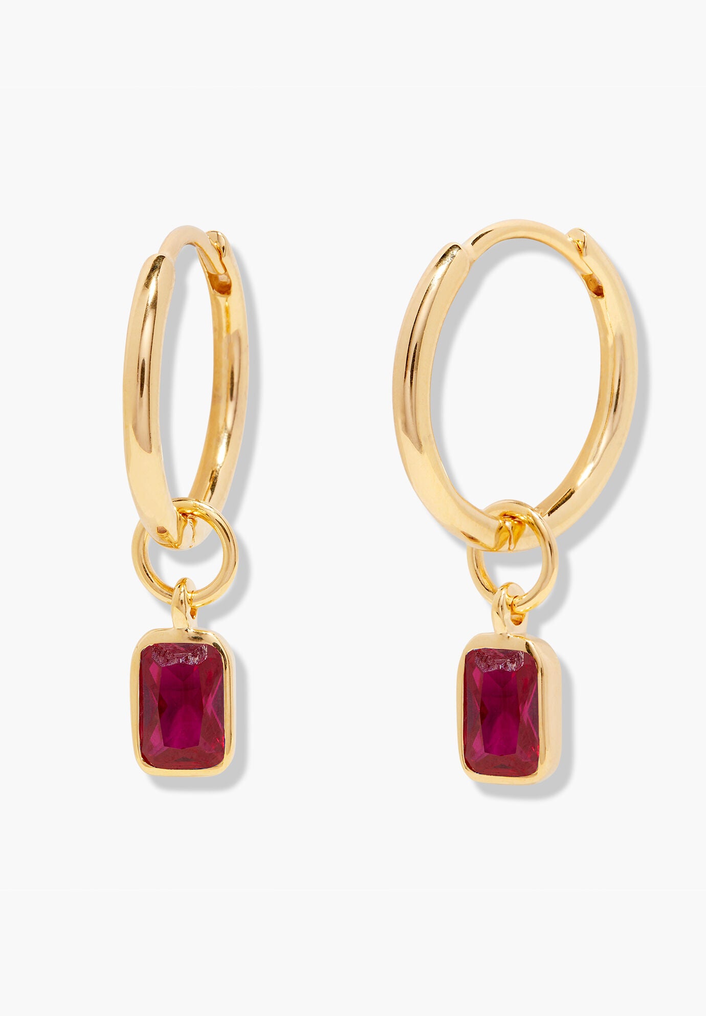 Mackenzie Gold Birthstone Hoops, JULY, hi-res image number 0