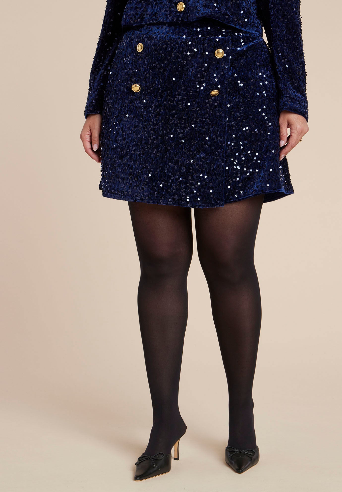  Sequin Velvet Skort, RICH NAVY, on-hover image number 1