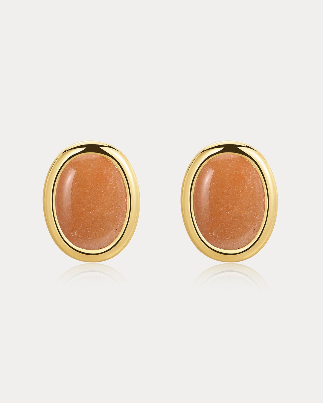 The Sunset Stone Studs- Red, GOLD, hi-res image number 0