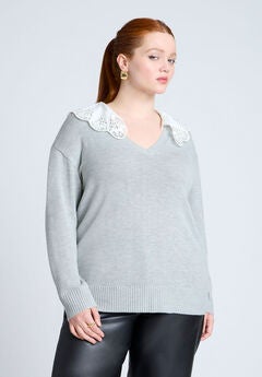 Lace Collar Sweater