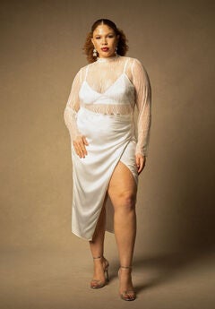 Bridal by ELOQUII Satin Draped Skirt