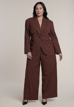 Wide Leg Pinstripe Trouser