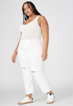 Plus Size White Capris