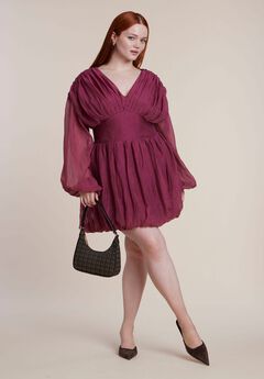 Corset-Waist Bubble Mini Dress