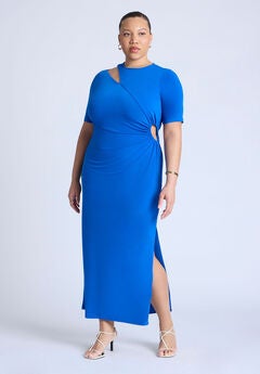 Cutout Detail Knit Maxi Dress