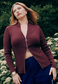 Plus Size Ribbed Knit Sweaters