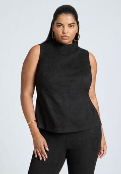 Plus Size Black Mock Neck Top