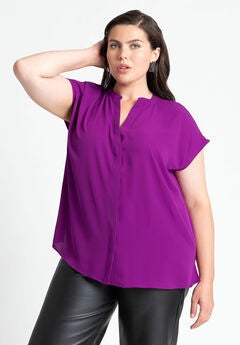 Notch Collar Blouse