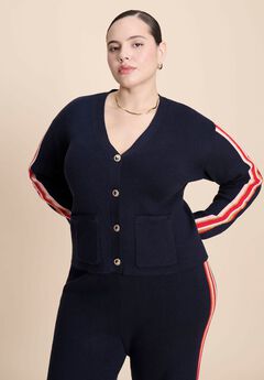 Lurex Stripe Cardigan