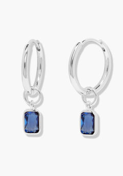 Mackenzie Silver Birthstone Hoops