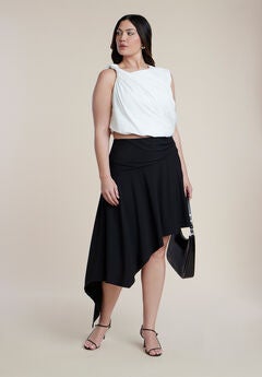 Asym Hem Jersey Skirt