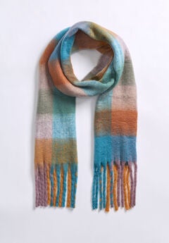 Checkered Fringe Scarf