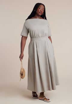 Asymmetrical Neck A-Line Dress