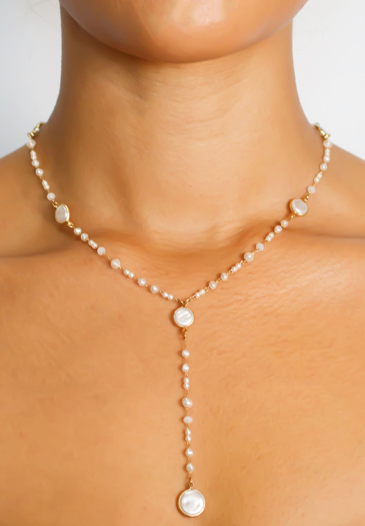 Mae Pearl Lariat Necklace, GOLD, hi-res image number 0