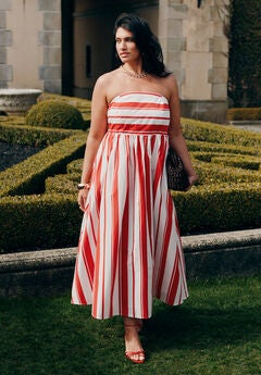 Poplin Fit And Flare Maxi Dress