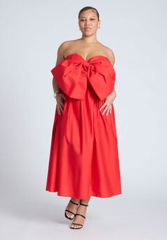 Bow Bodice Flare Dress