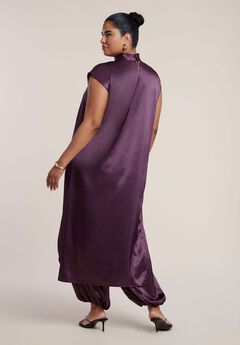 Satin Asymmetric Duster Top