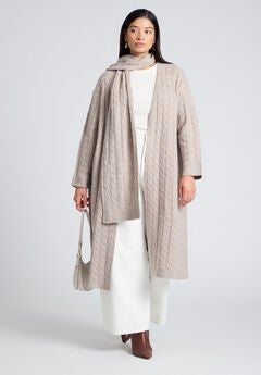 Sweater Scarf Knit Coat