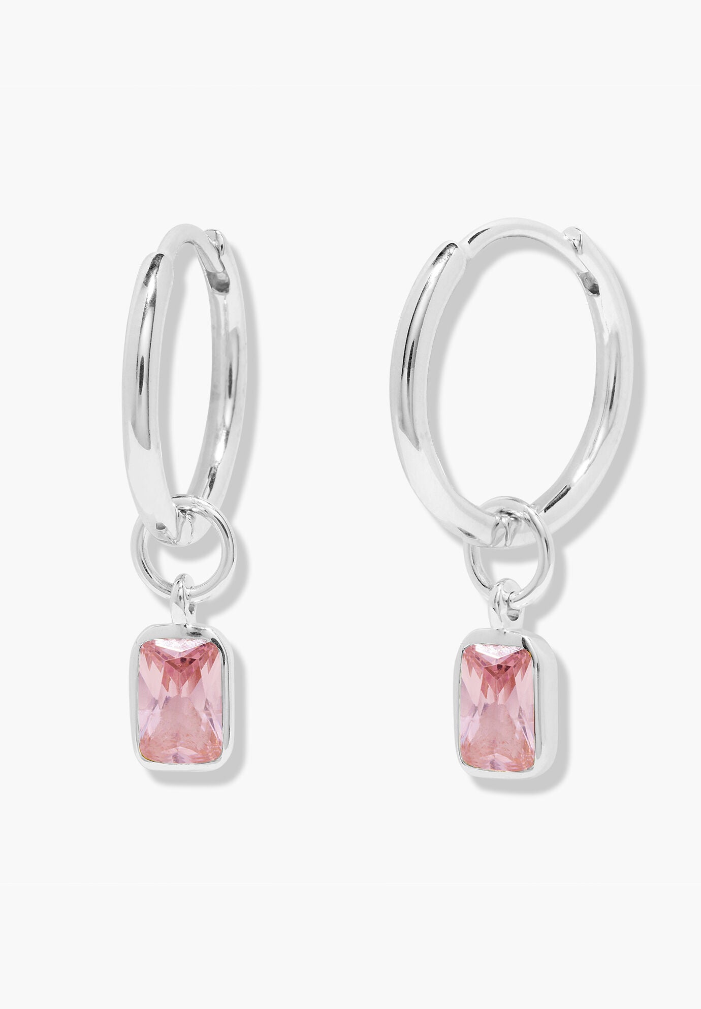Mackenzie Silver Birthstone Hoops, OCTOBER, hi-res image number 0