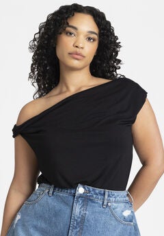 Plus Size One Sleeve Tops