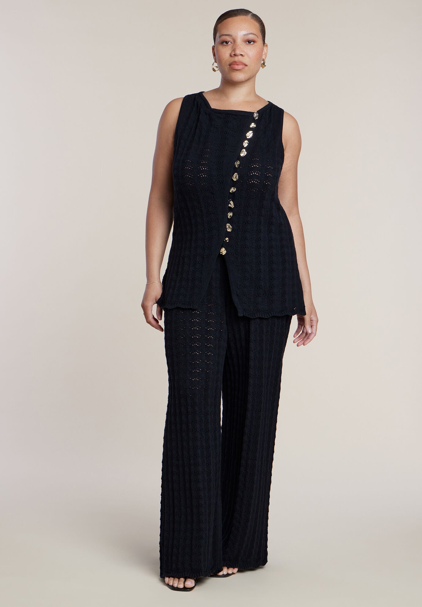 Pointelle Stitch Sweater Pant