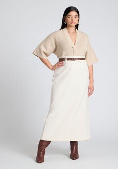 Belted Column Skirt