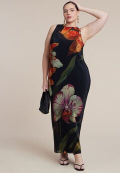 Pleated Chiffon Dress