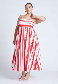 Poplin Fit And Flare Maxi Dress