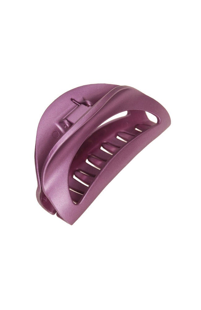 Belle Cutout Curve Claw Clip, MATTE PURPLE, hi-res image number 0
