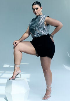 Plus Size Silver Top