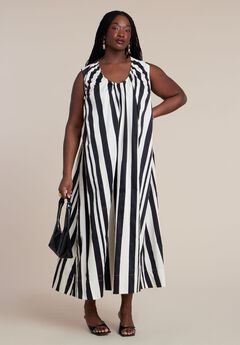 Shirred Neckline Tank Dress