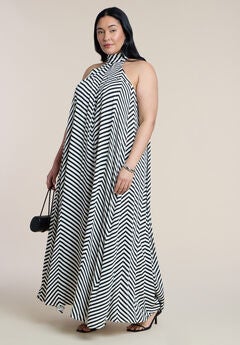 Trapeze Halter Maxi Dress