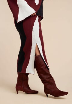 Calf Hair Kitten Heel Boot