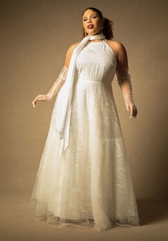 Bridal by ELOQUII Halter Glitter Gown
