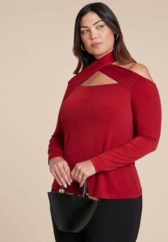 Plus Size Cold Shoulder T-Shirts