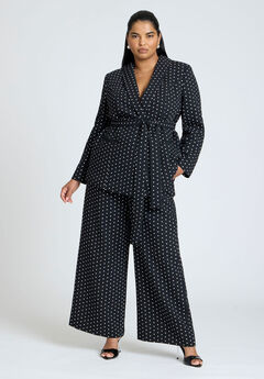 Printed Crepe Wide Leg Pant