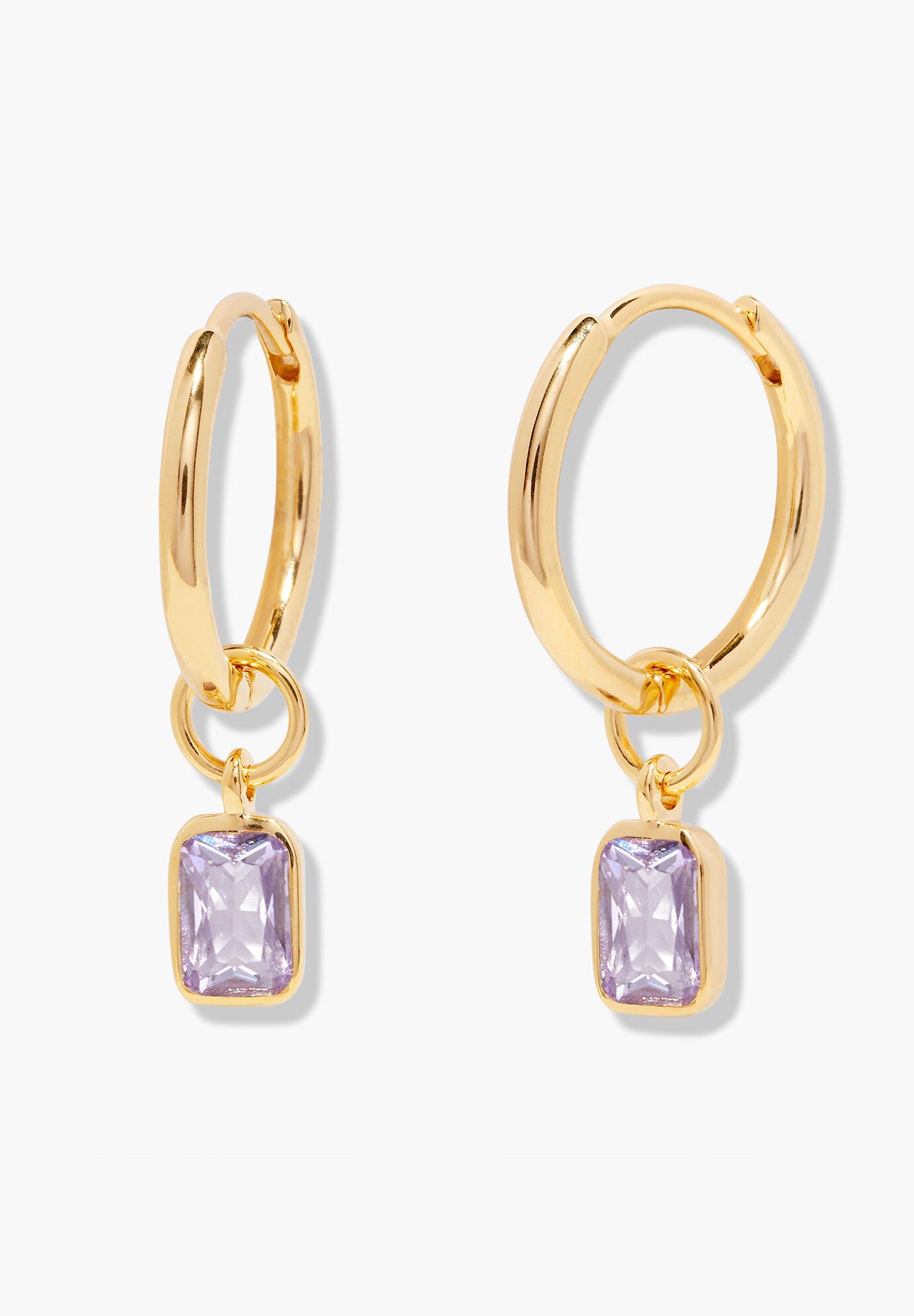Mackenzie Gold Birthstone Hoops, JUNE, hi-res image number 0