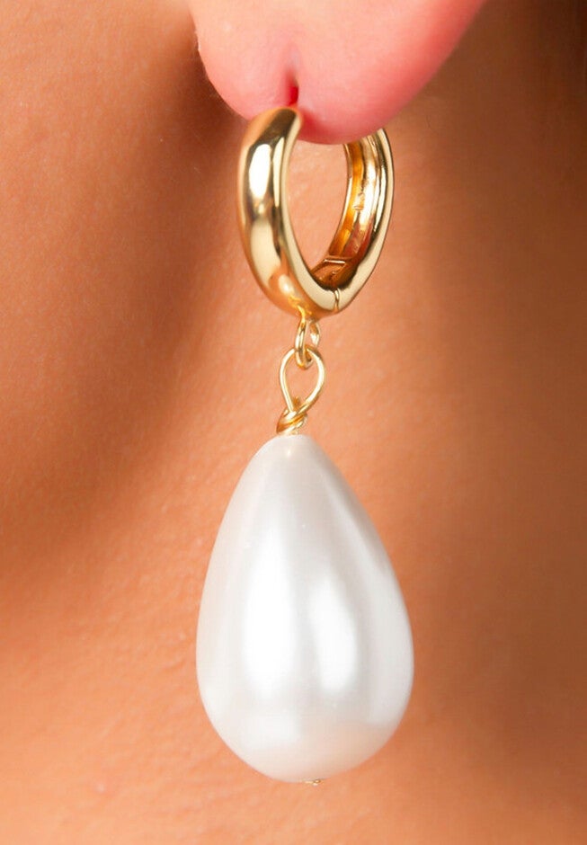 Pearl Drop Earrings, GOLD, alternate image number 1