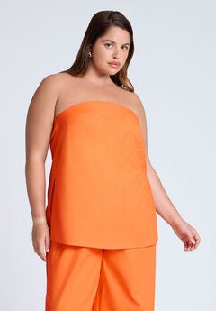 Linen Blend Column Tube Top