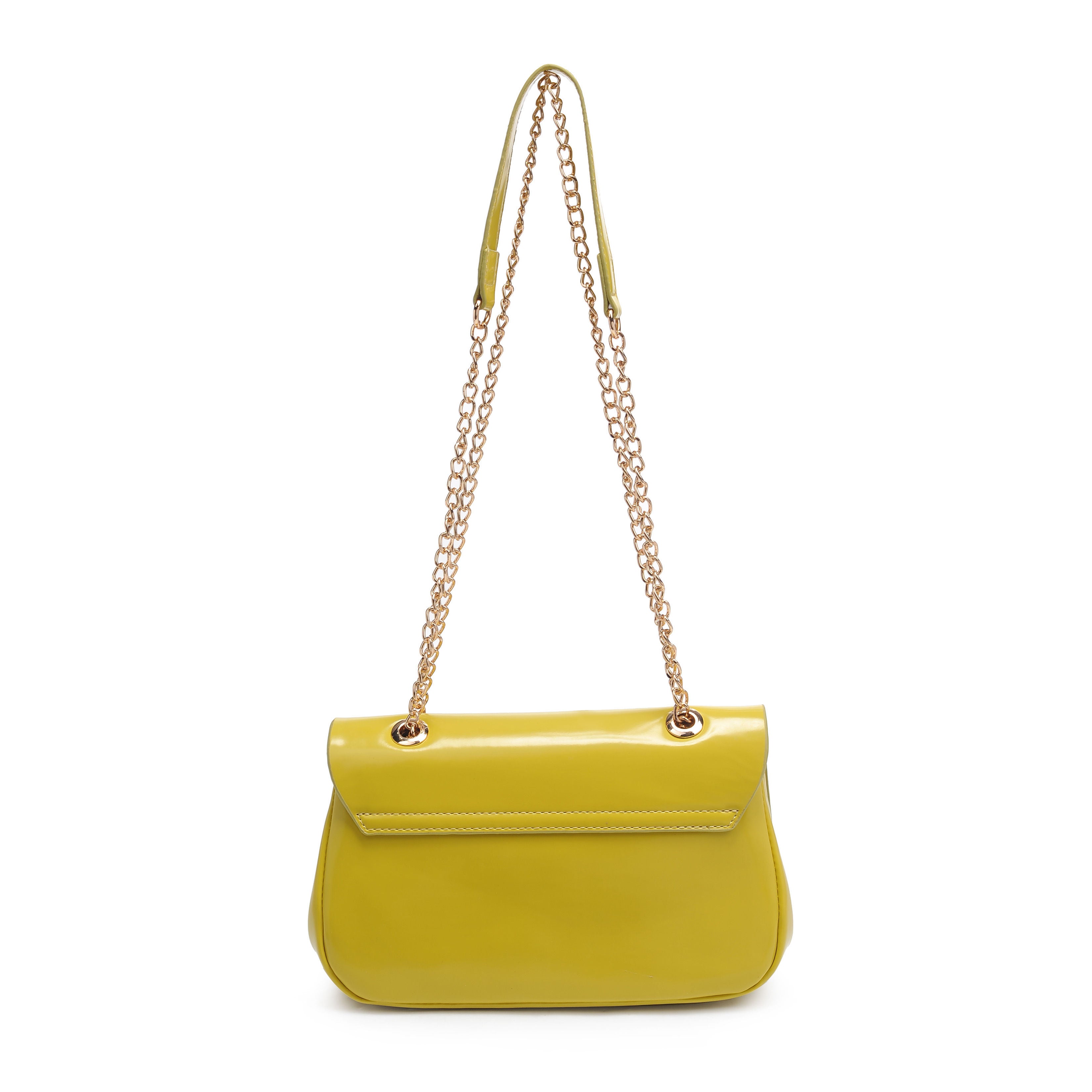 Triangle Detail Flap Bag, CHARTREUSE, alternate image number 2
