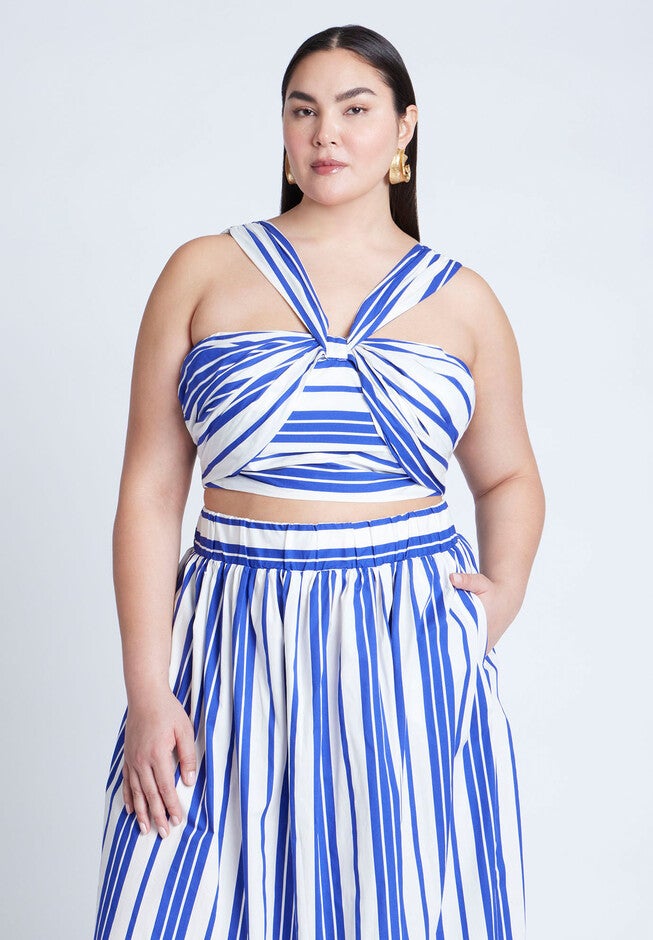 Split Strap Crop Top, RIVIERA STRIPE, on-hover image number null