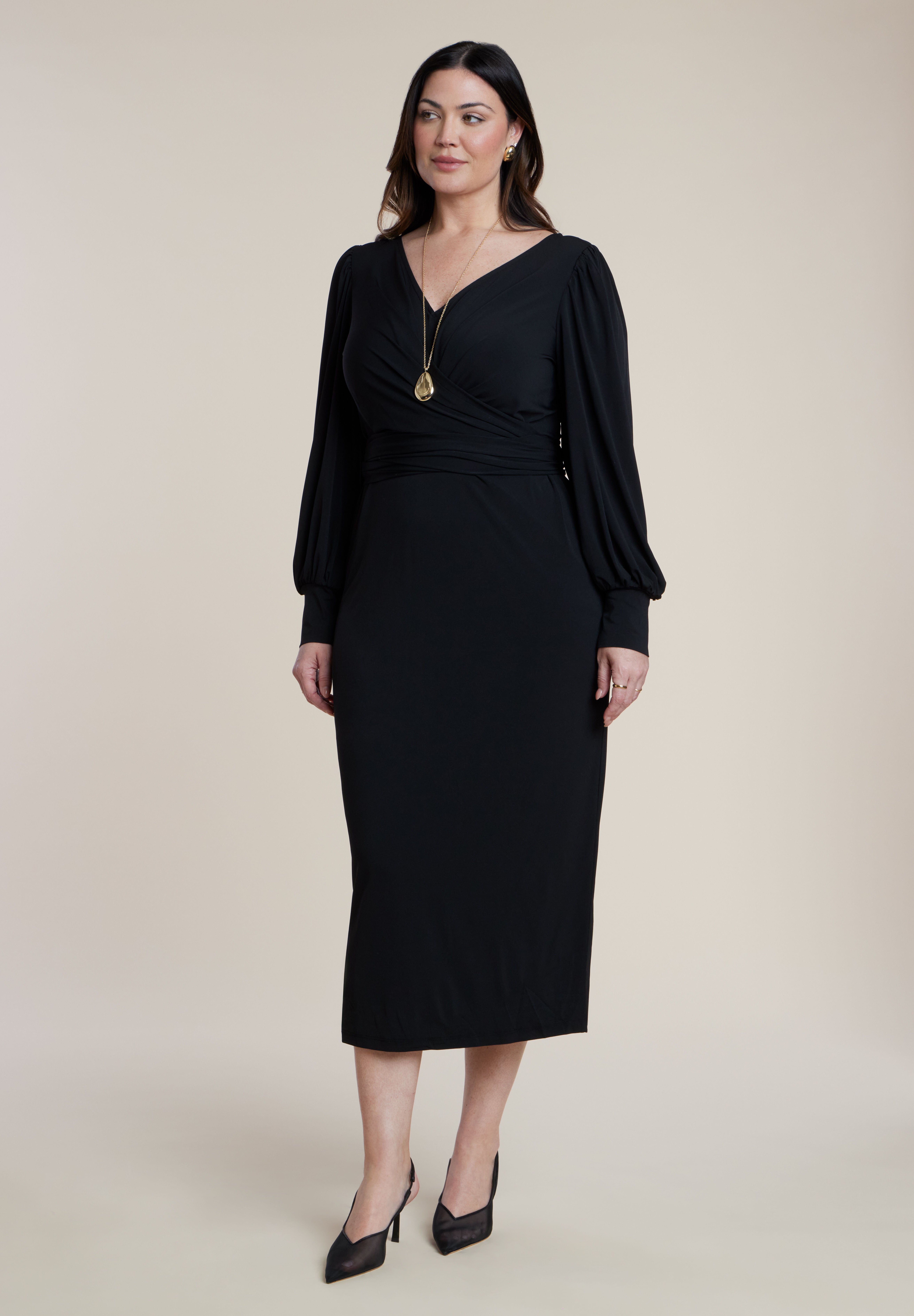 Cross Front Midi Dress﻿