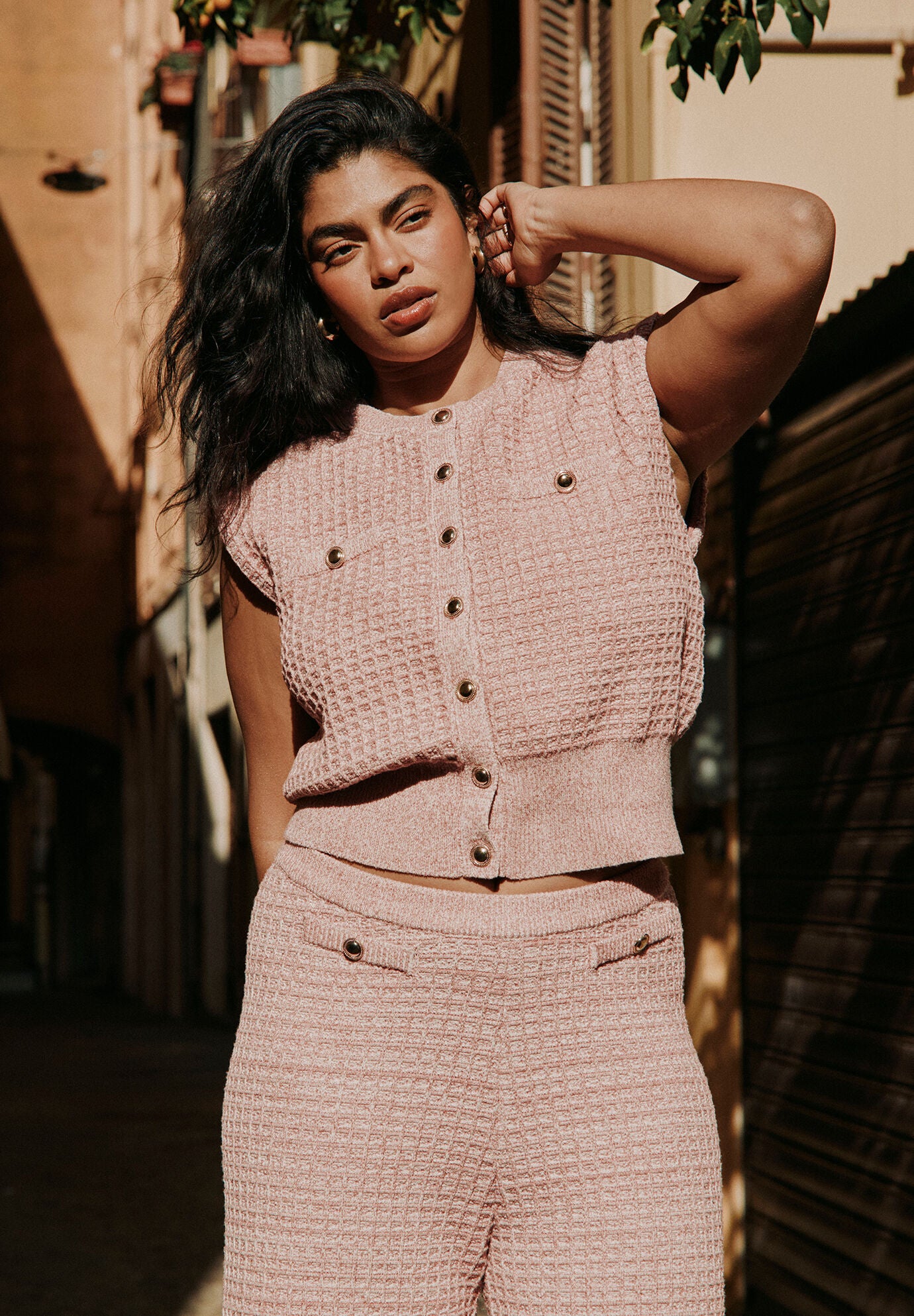 Tweed Effect Sweater Vest