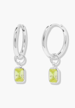 Mackenzie Silver Birthstone Hoops