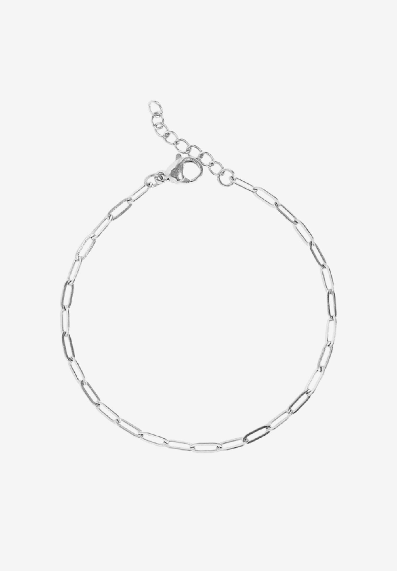 Edie Silver Paperclip Bracelet, SILVER, hi-res image number 0