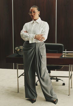 Draped Pleat Detail Trouser