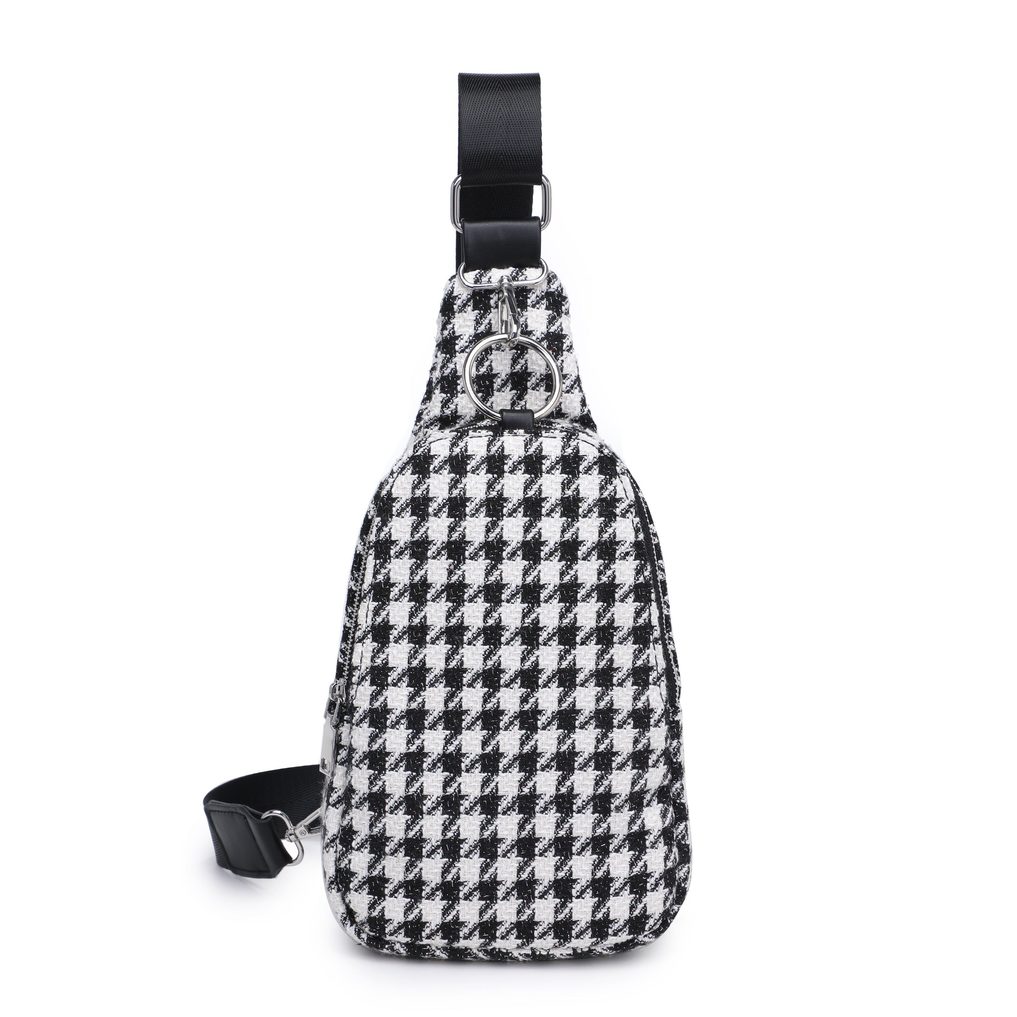 Houndstooth Sling Bag, BLACK AND WHITE, hi-res image number 0